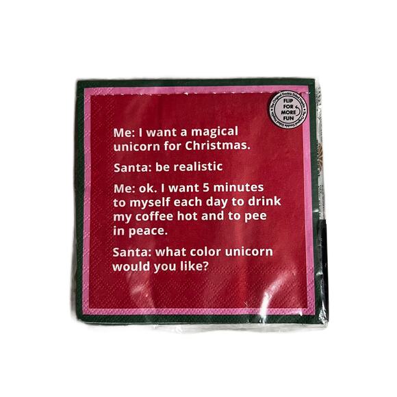 NWB Decorative Double Print Sided FUN Christmas Party Napkins-20 Count - Picture 2 of 2